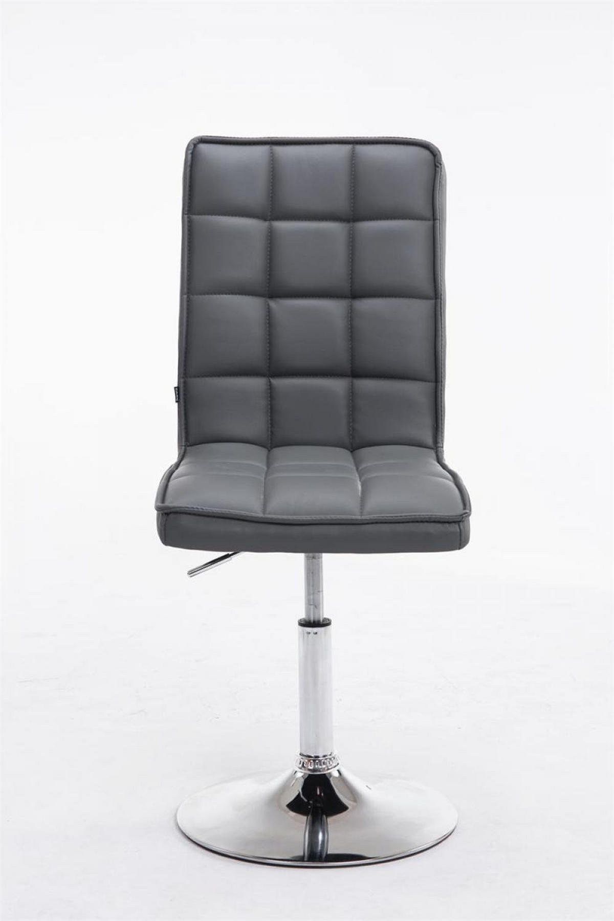 DREHSTUHL Lederlook grau - Chromfarben/Grau, Textil/Metall (43/90/59cm) - CLP