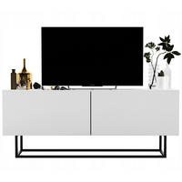 TV-SCHRANK Enjoy Weiß matt mit Metallrahmen 120 cm - Schwarz/Weiß, Holzwerkstoff/Metall (120/46/35cm) - Meble Lindner