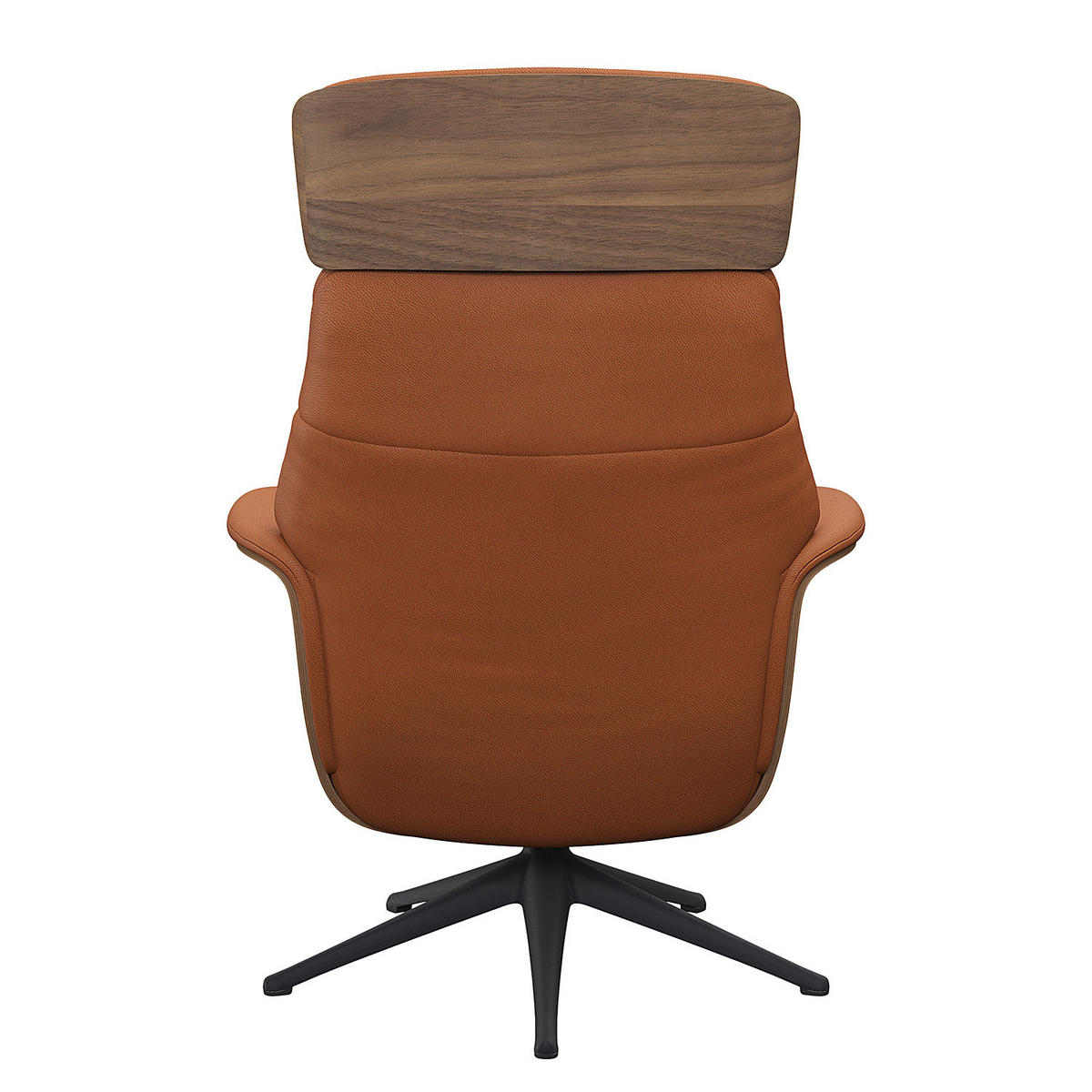 RELAXSESSEL - Echtleder - Kastanienfarben/Schwarz, Leder/Metall (83/112/83cm) - home24