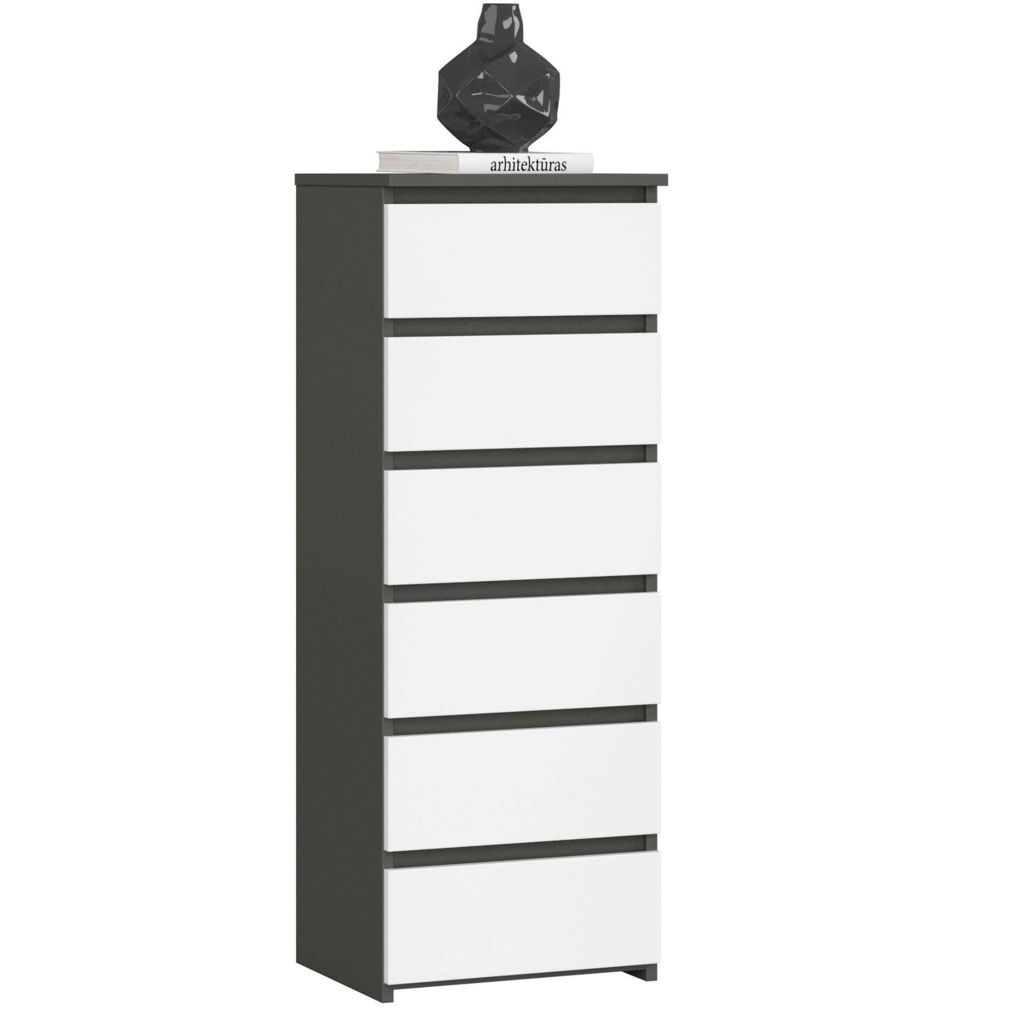Akord Kommode Grau, Weiß 40x109x35 cm