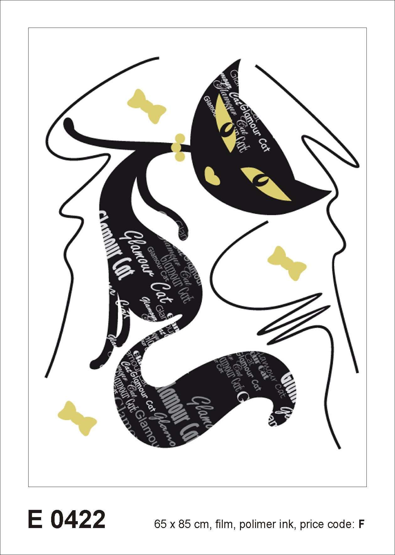 WANDTATTOO Katze 85 x 65 cm - Schwarz, Papier (85/65/65cm) - Sanders & Sanders