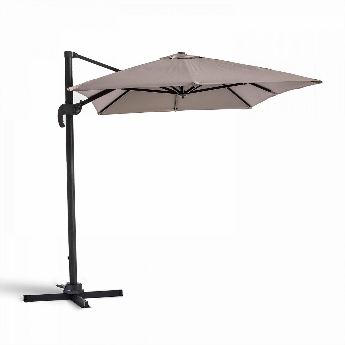 SONNENSCHIRM 2x3m Aluminium, Taupe - Taupe, Metall (300/200cm) - Oviala