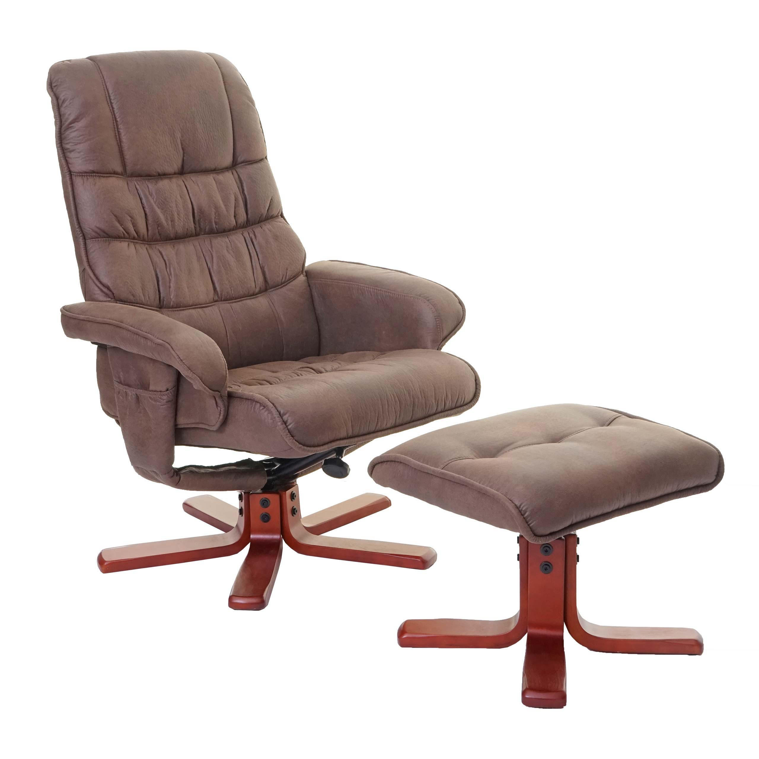 RELAXSESSEL MIT HOCKER Braun - Braun, Textil (80/103/110cm) - MCW