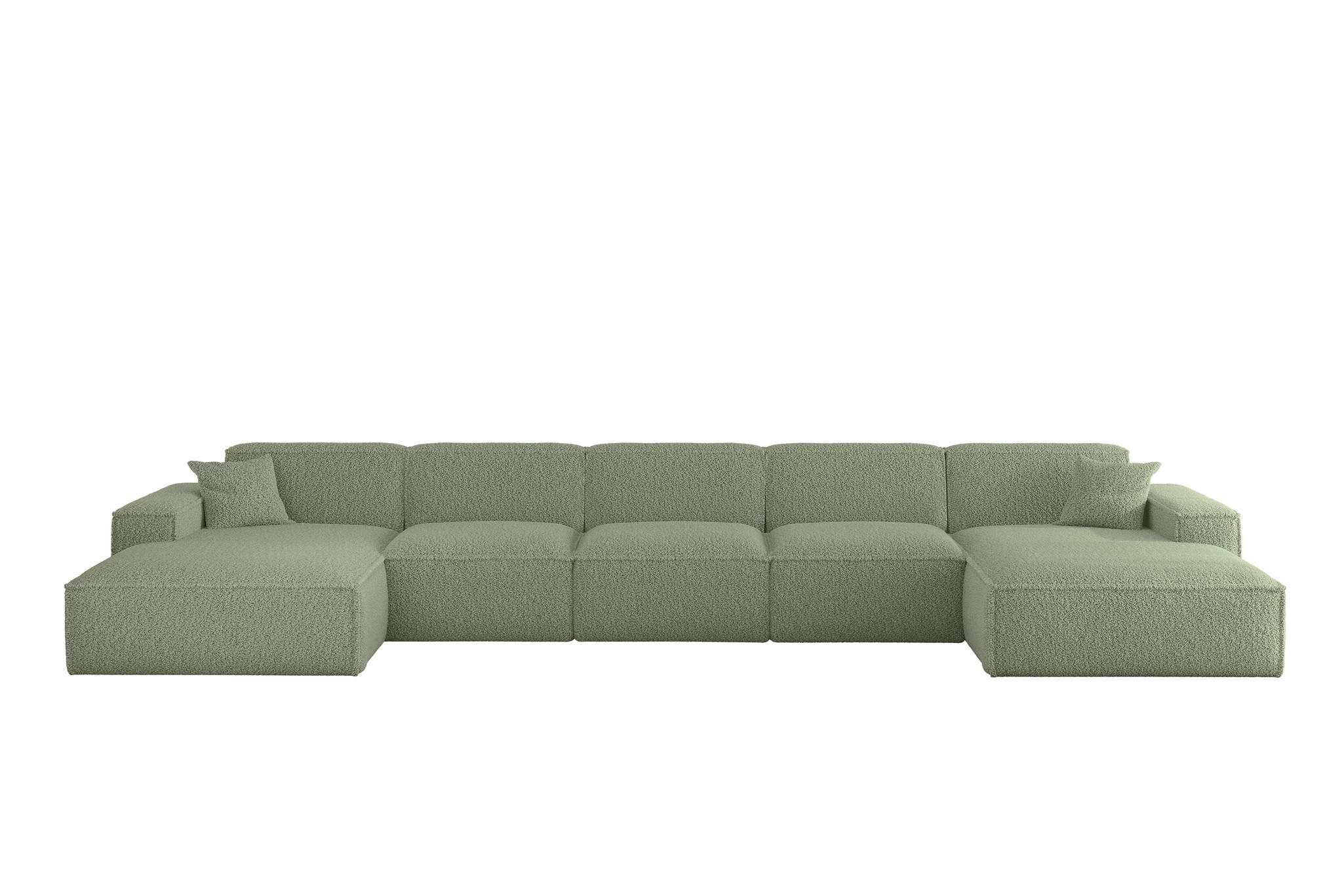 WOHNLANDSCHAFT Celes Premium Xl Sven - Grün, Holzwerkstoff/Textil (462/73/165cm) - Fun Möbel