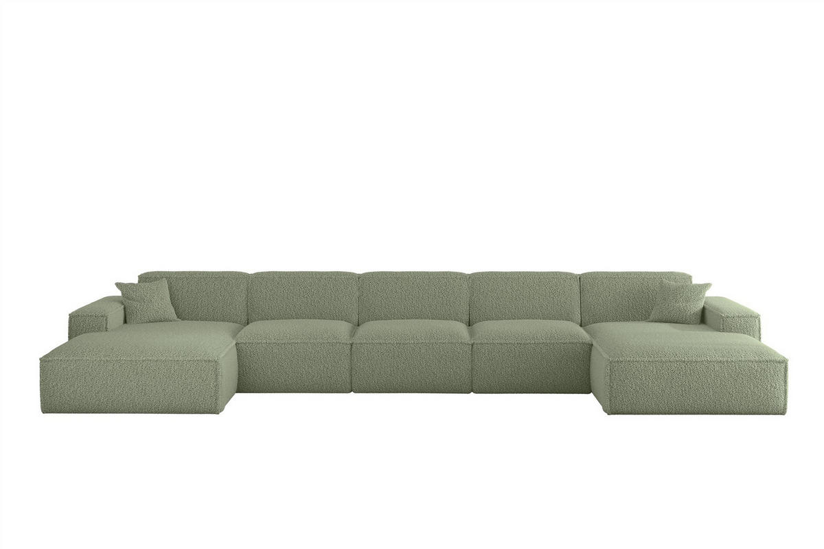 WOHNLANDSCHAFT Celes Premium Xl Sven - Grün, Holzwerkstoff/Textil (462/73/165cm) - Fun Möbel