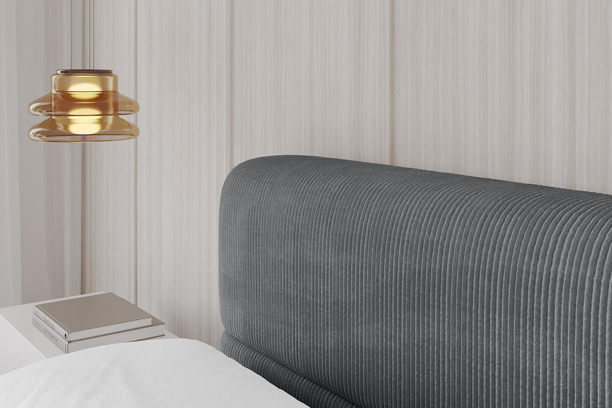 POLSTERBETT mit Bettkasten und Lattenrost, Bett mit Matratze H3/H4 - ELVA-v1 120x200 Dunkelgrau - Dunkelgrau, Holzwerkstoff/Textil (120/200cm) - ALTDECOR