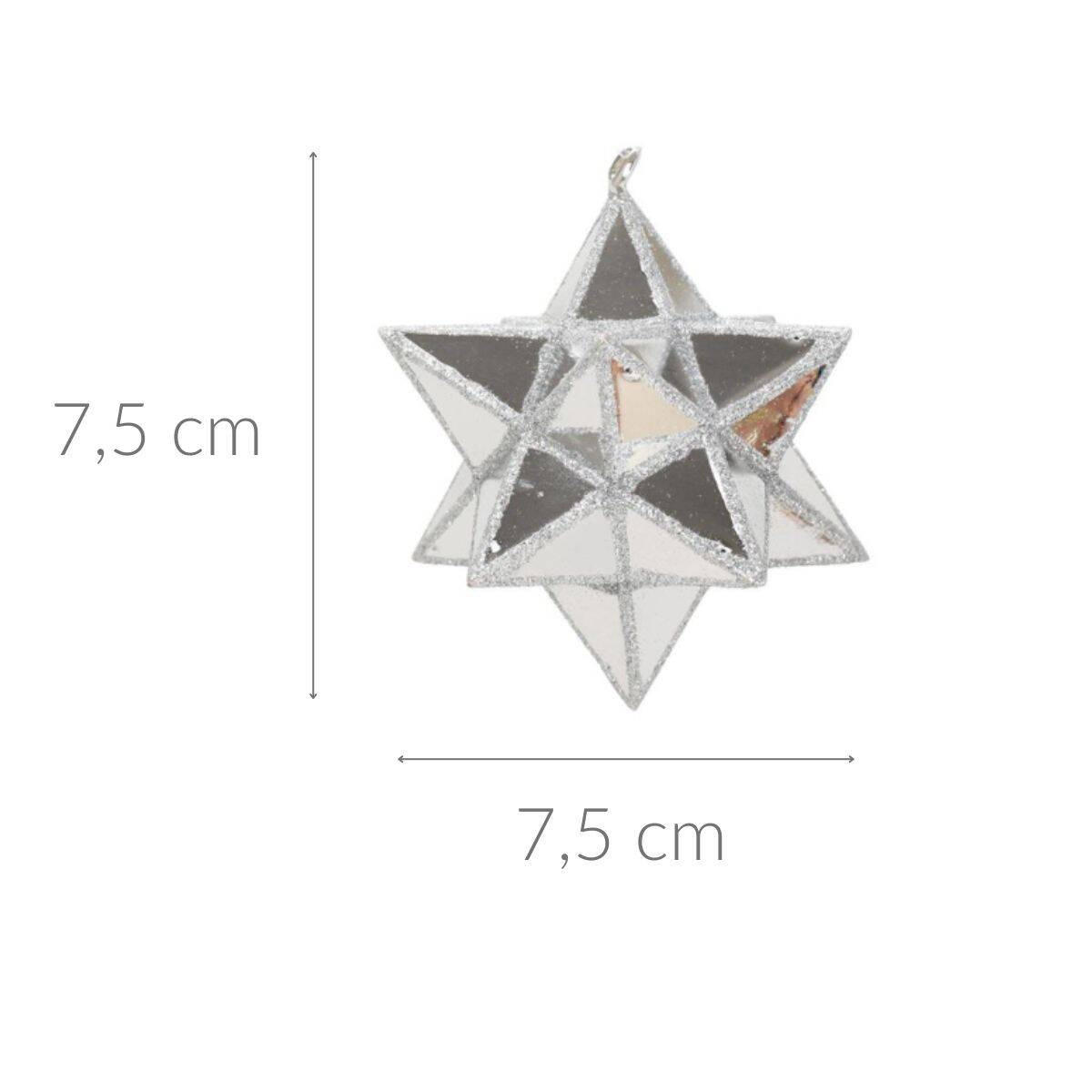 WEIHNACHTSKUGELN Sterne 4er-Set Ø 7,5 cm - Silberfarben, Kunststoff (7.5/7.5/7.5cm)
