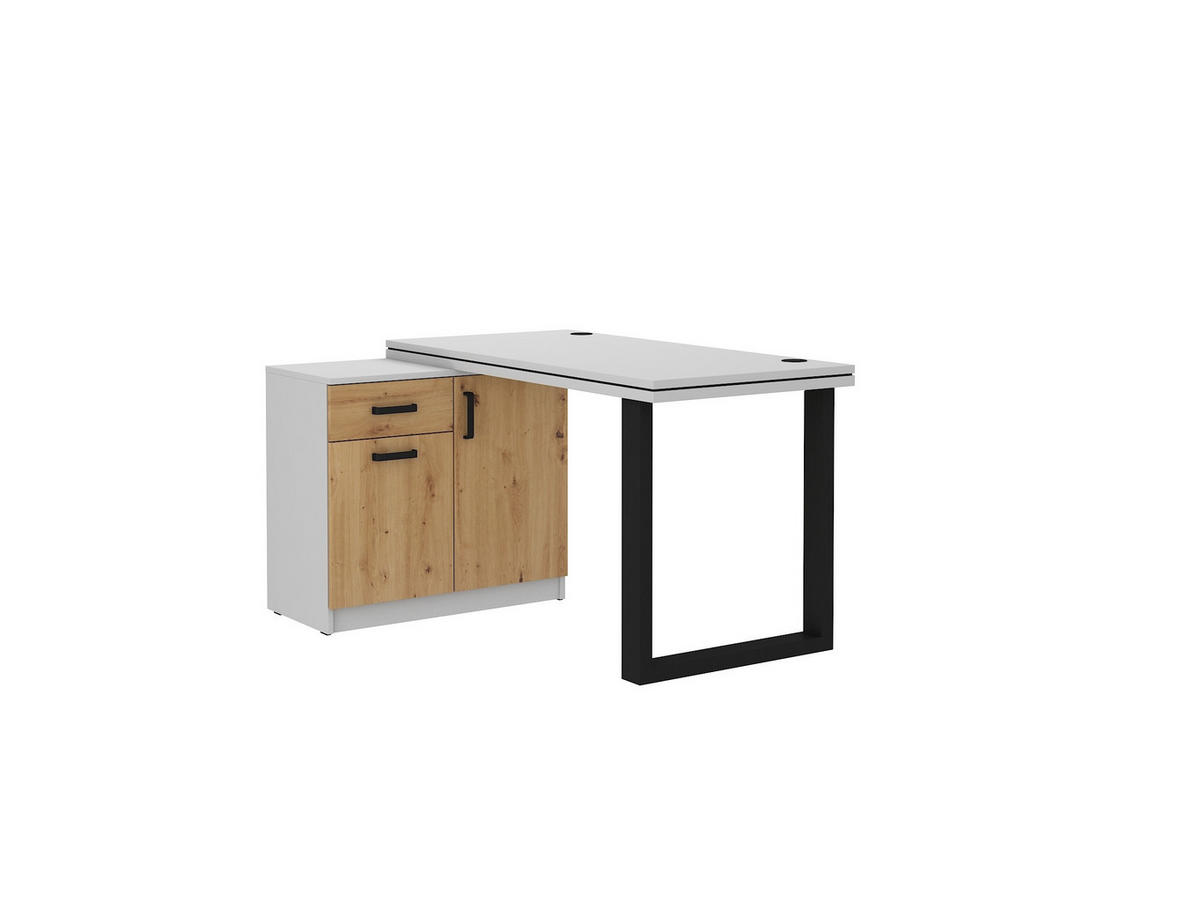 SCHREIBTISCH MALTESA 138x67x78,1 cm Bürotisch Computertisch, Grau - Grau, Holzwerkstoff (67/138/78.1cm) - MASSENO