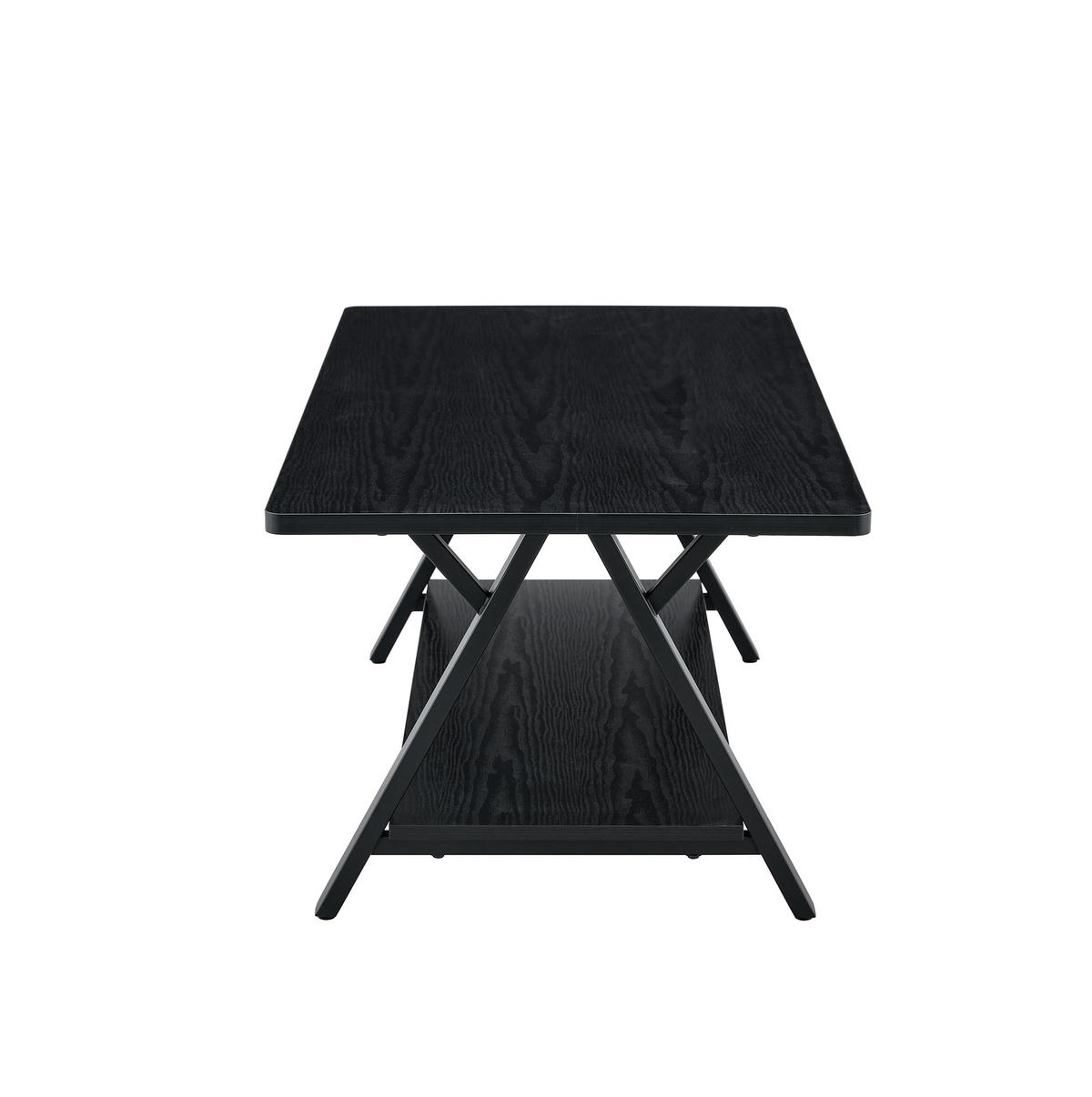 COUCHTISCH 110/57/44,5 cm mit Ablage, MDF-Holzoptik und Metallgestell, Schwarz - Schwarz, Holzwerkstoff (110/57/44.5cm) - Redom