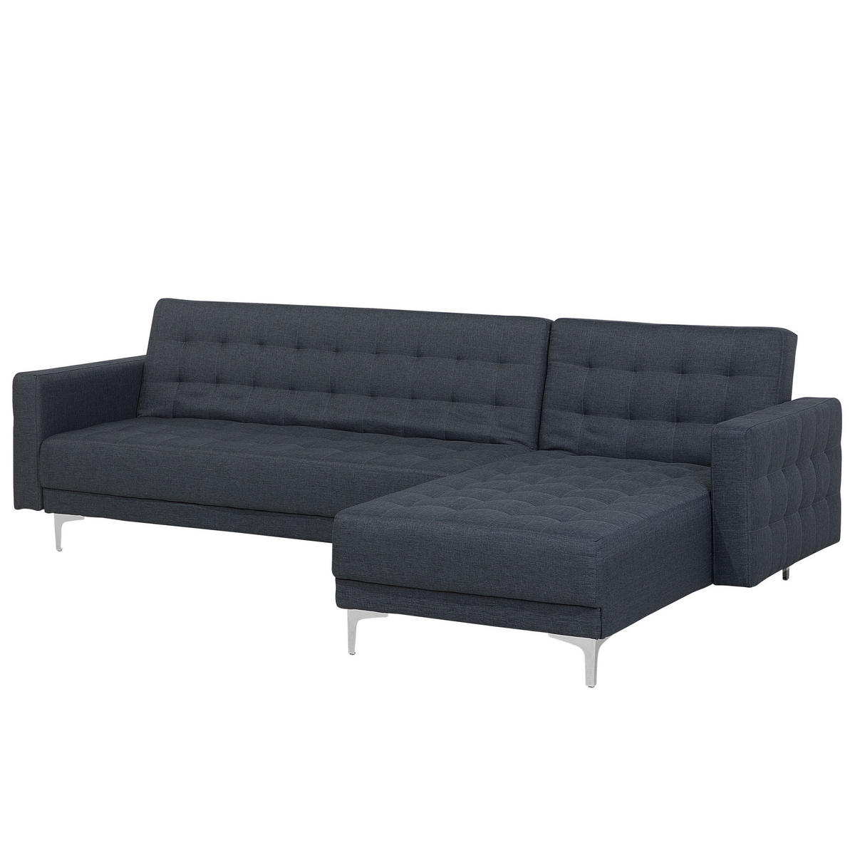 4-SITZER-ECKSOFA Polyester Grau rechtsseitig Aberdeen - Dunkelgrau, Textil (267/168cm) - Beliani