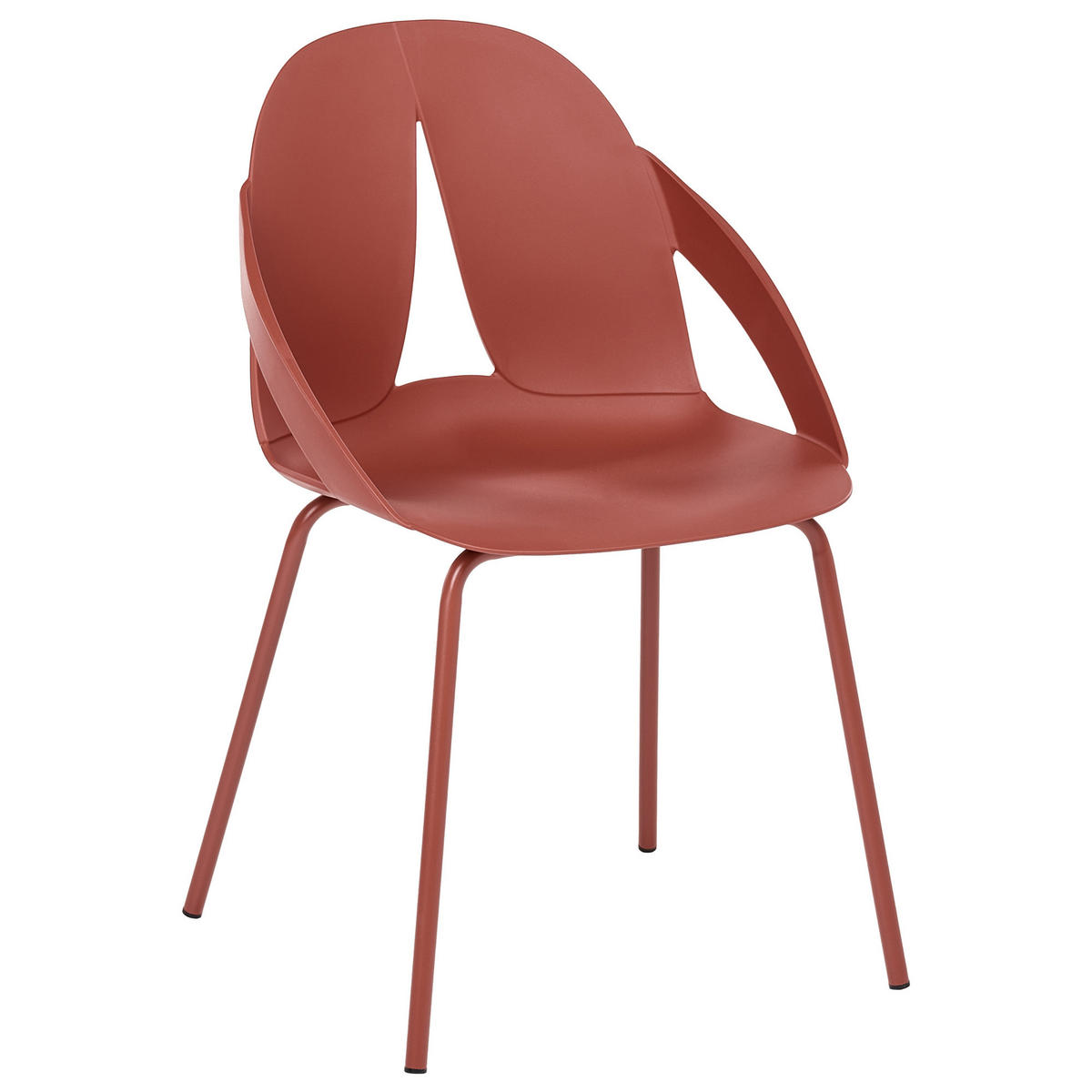 GARTENSTUHL 2er Set Rot Bolgheri - Rot, Kunststoff (49/83/49cm) - Beliani
