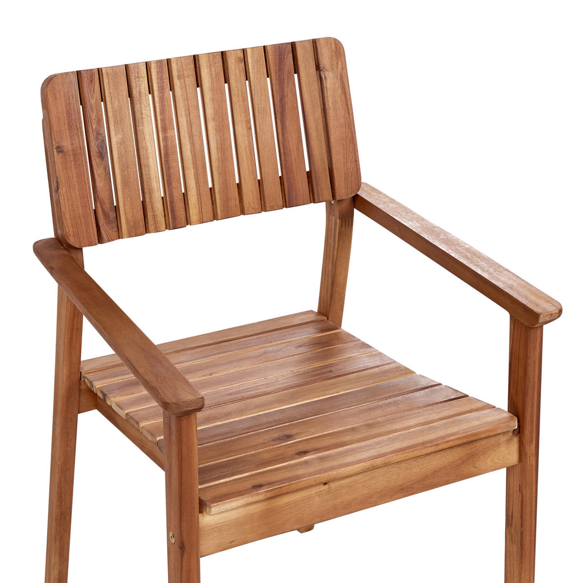 GARTENSTUHL 4er-Set Holz Heller Holzfarbton Agello - Hellbraun, Holz (55/88/60cm) - Beliani