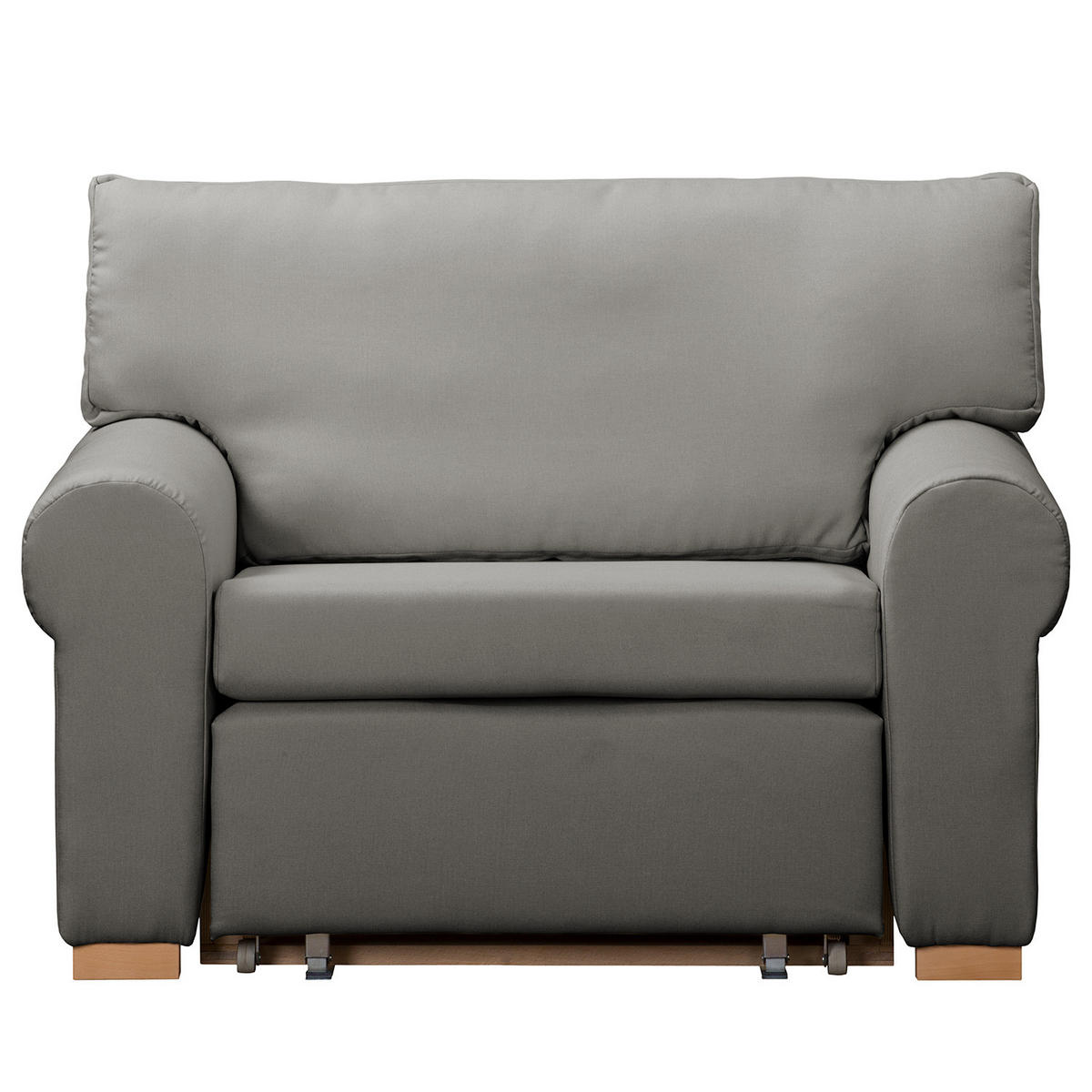 SCHLAFSOFA mit Husse - Buchefarben/Grau, Buchenholz/Textil (125/90/90cm) - home24