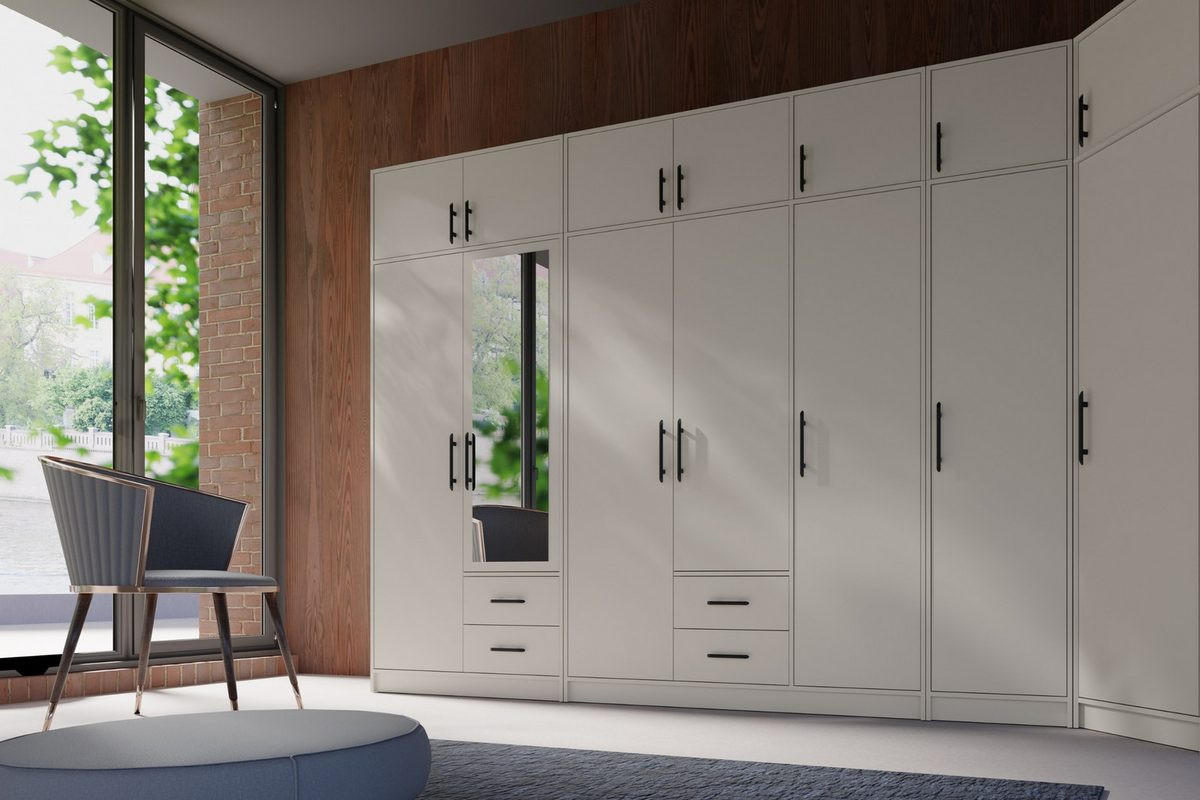 KLEIDERSCHRANK SAM SR3 2-türig 100 / 190 / 56 cm Kaschmir - Kaschmir, Holzwerkstoff (100/190/56cm) - Deine Möbel 24