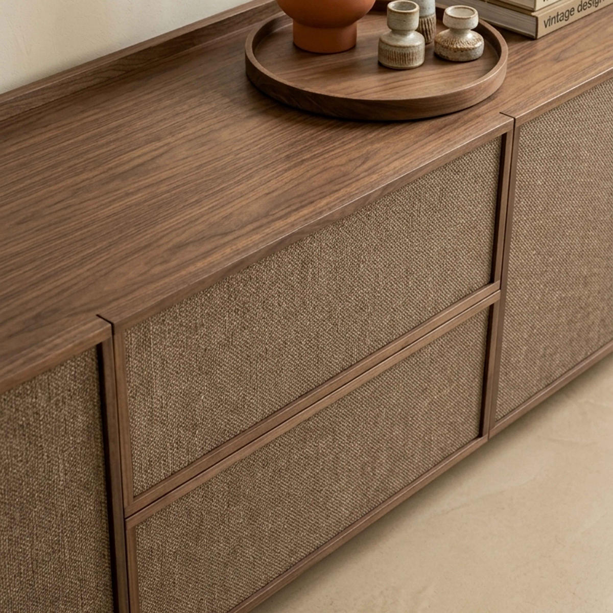 TV-MÖBEL, dunkle Holzoptik - Braun, Holz (150/40/40cm) - Oviala