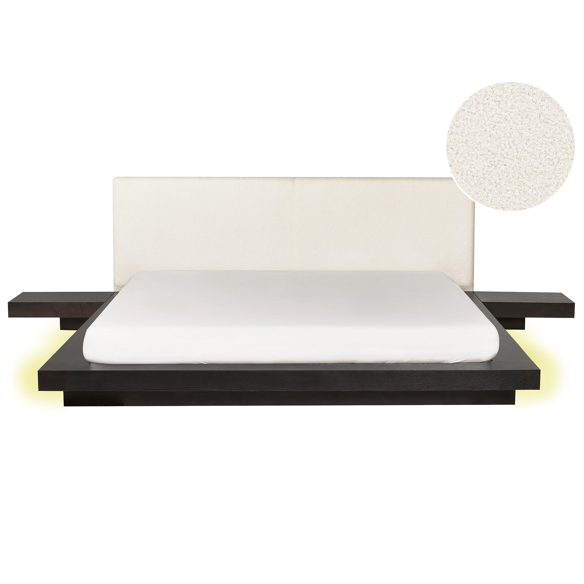 BETT 180/200 cm Dunkelbraun Zen - Dunkelbraun/Weiß, Holzwerkstoff (180/200cm) - Beliani