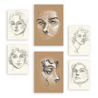 POSTER Set Mit 6 Verführerischer Junge In Weibliche Zusammenfassung A3 & A4 Rahmenlos - Klar, Papier (29/3cm) - Nacnic