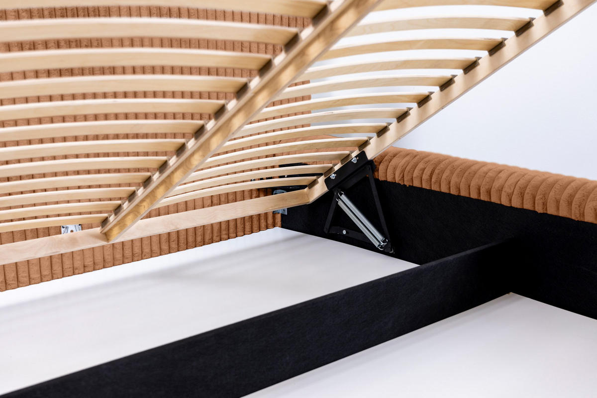 POLSTERBETT aus Strickmaterial Kostar 180x200 cm, Braun - Braun, Textil (180/200cm) - Fedve