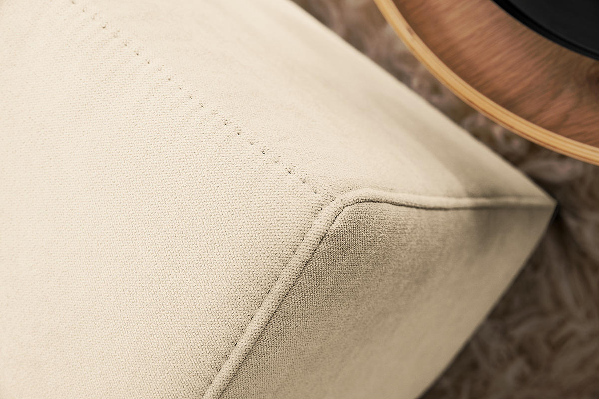 ECKSOFA mit Longchair - Beige/Schwarz, Textil/Metall (321/170cm) - home24