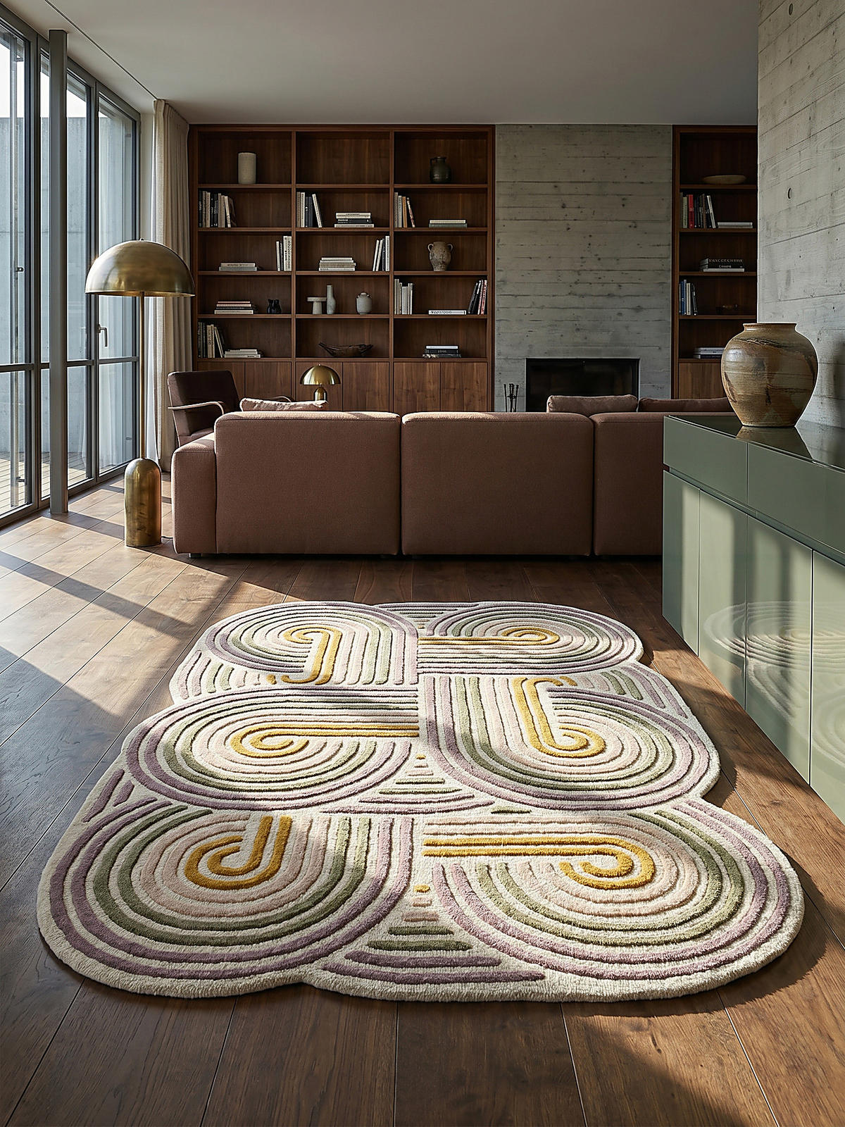 WOLLTEPPICH SOAR, abstrakt, Grün, 160 x 230 cm - Beige, Textil (230/160cm) - KADIMA DESIGN