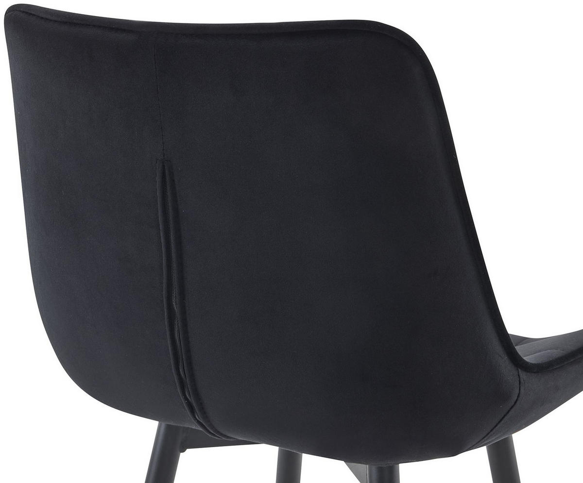 BARHOCKER Samt schwarz - Schwarz, Textil/Metall (47/106/52cm) - CLP