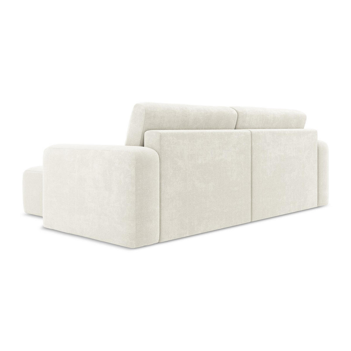 ECKSOFA mit Schlaffunktion rechts Chenille Stoff Weiß - Pink/Schwarz, Kunststoff/Textil (244/149cm) - LaMiaSofa