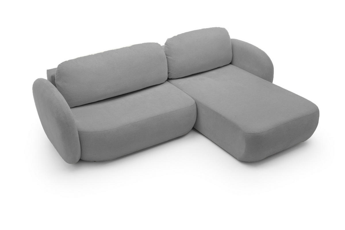 ECKSOFA OLIO L-Form Schlaffunktion mit Bettkasten, lose Rückenkissen, freistehend, RECHTS 248x174 cm Dark grey - Dunkelgrau, Holz/Textil (248/174cm) - DomoHome