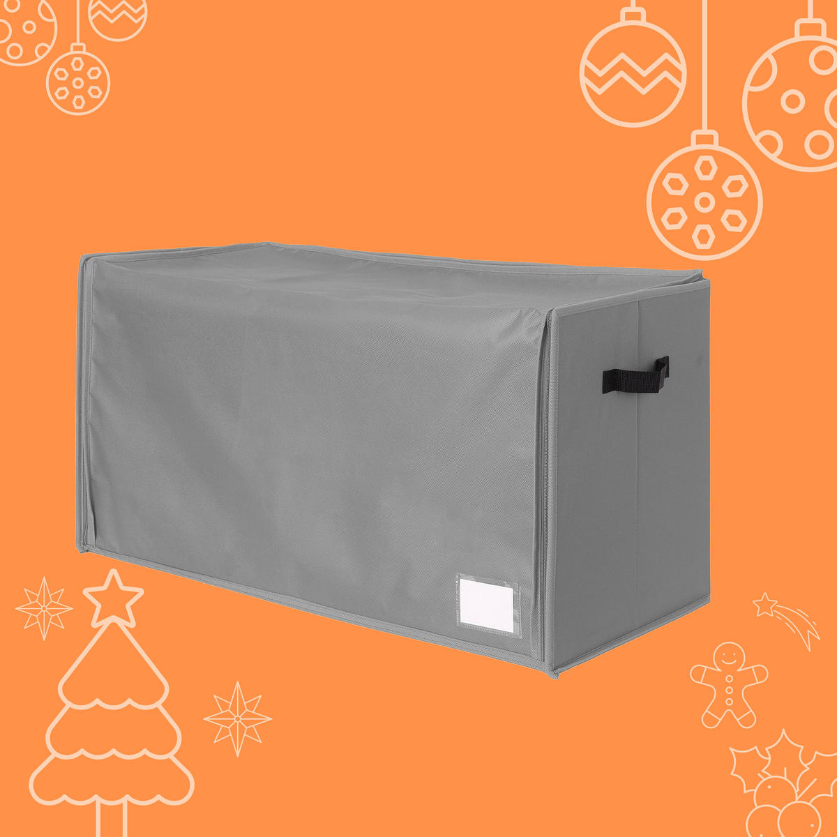 WEIHNACHTSKUGEL-AUFBEWAHRUNGSBOX - Grau, Wellpappe/Textil (73/40/36.5cm) - Relaxdays