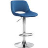BARHOCKER JAKSON Blau Samt Chrom - Blau, Textil/Metall (42/86/46cm) - DELUKE