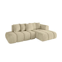 ECKSOFA Ottomane Rechts CLOUD-L-v1 289x180x40 Beige Velours - Beige, Holzwerkstoff/Kunststoff (289/180cm) - ALTDECOR