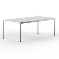 SCHREIBTISCH VST1 200 x 100 cm Lichtgrau – höhenverstellbar - Chromfarben/Grau, Holzwerkstoff (200/100/75.5cm) - Versee