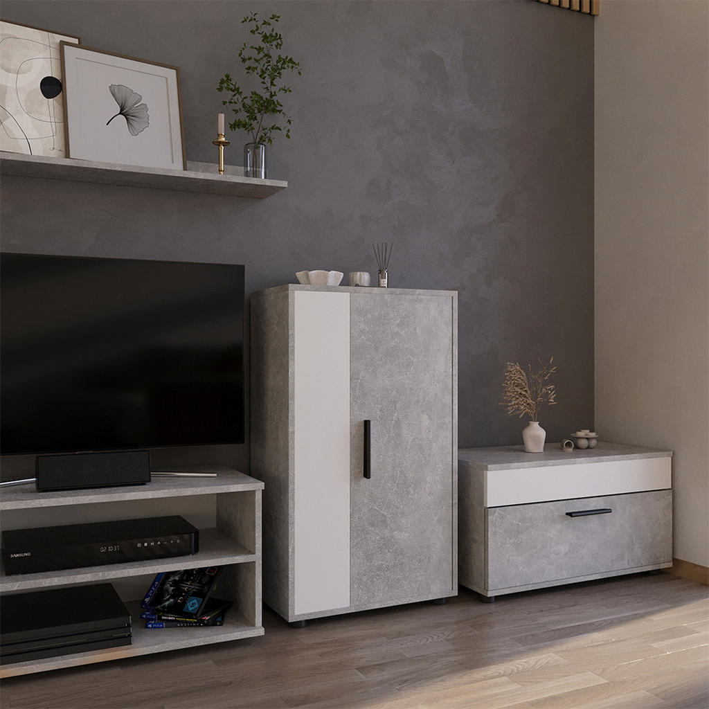 Thumbnail - Vicco Kommode, Grau, Weiß, Holzwerkstoff, Rechteckig, 50.1x87.3x28.3 cm, Wohnzimmer, Kommoden & Sideboards, Kommoden
