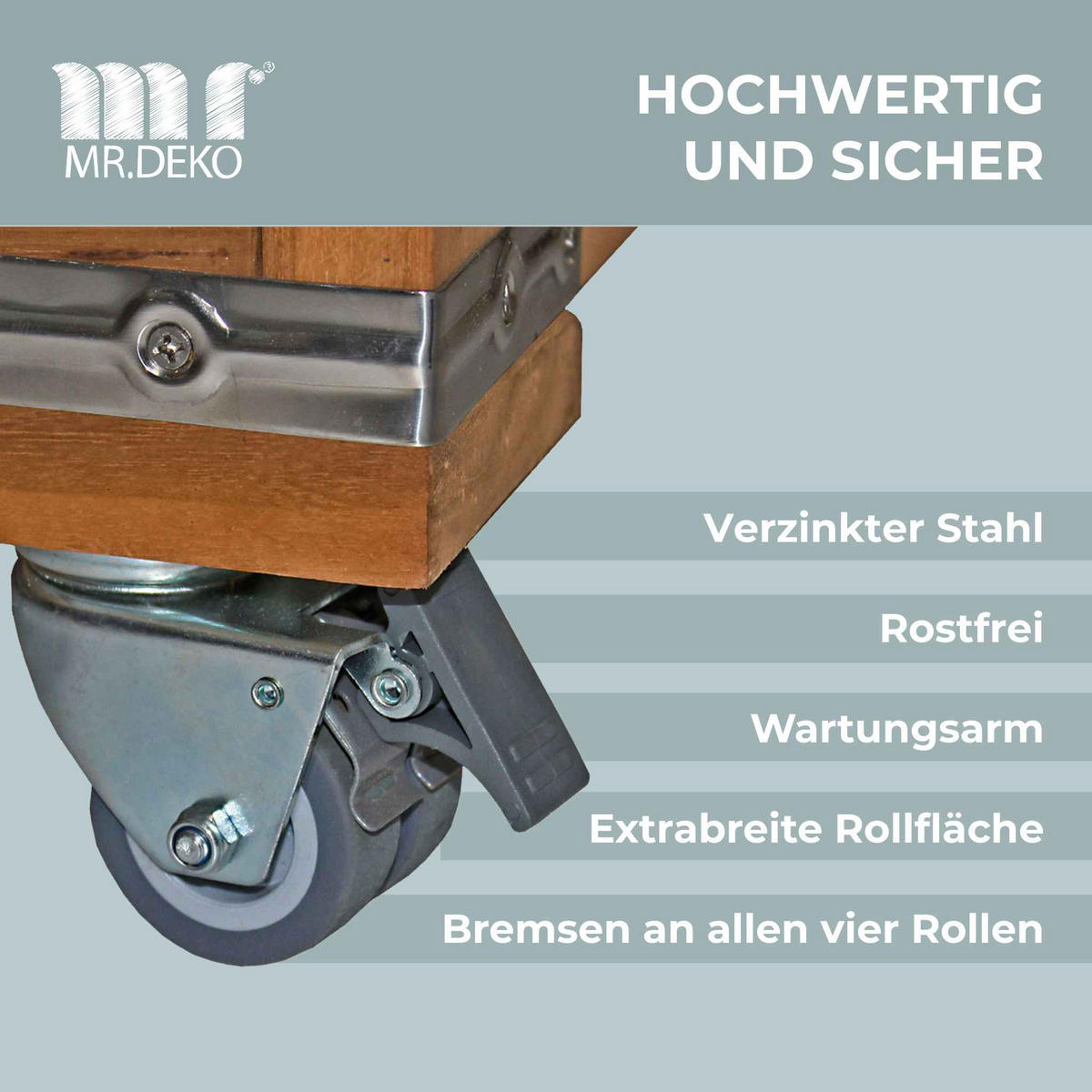 DOPPELLENKROLLEN 4er Set für Strandkorb - Silberfarben, Metall (6/7/12cm) - Mr. Deko