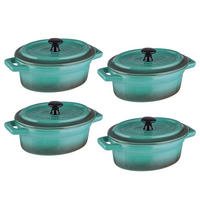 MINI-AUFLAUFFORM (4er Set) C'est Si Bon - Petrol, Stein (14/9/7cm) - Butlers