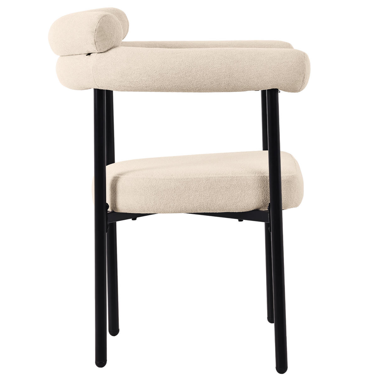 ESSZIMMERSTUHL 2-Tlg Creme Wildleder, Bequemer Ringsitz - Beige, Metall (70/84/62cm) - FLIEKS