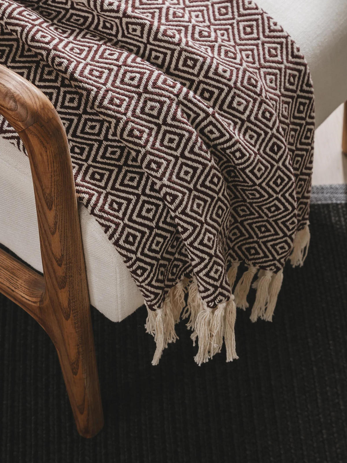 BAUMWOLLDECKE Jasmin Braun 125x150 cm - Braun, Textil (125/150cm) - benuta Nest