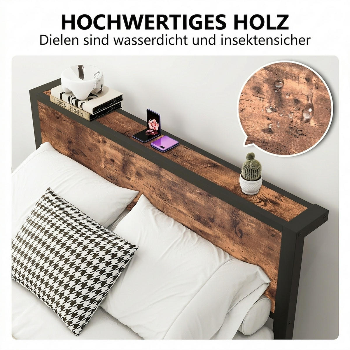 METALLBETT 140/200 cm Braun mit Stauraum - Braun, Metall (140/200cm) - Oxeza