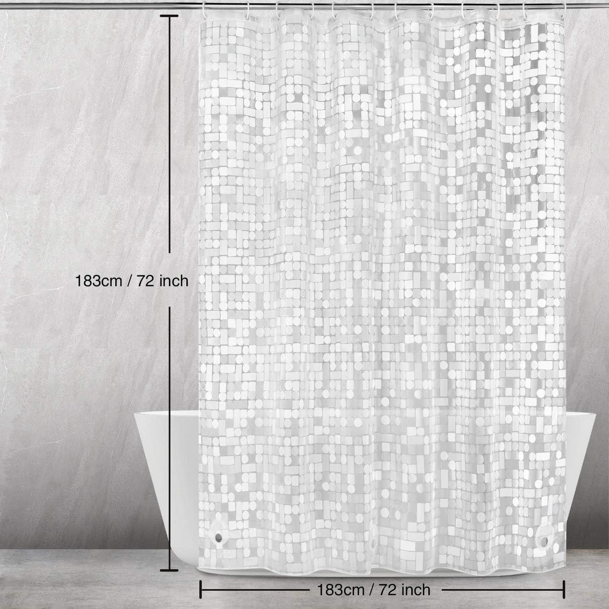 DUSCHVORHANG Geometrisch Transparent 183 x 183 cm - Multicolor, Kunststoff (183/183cm)