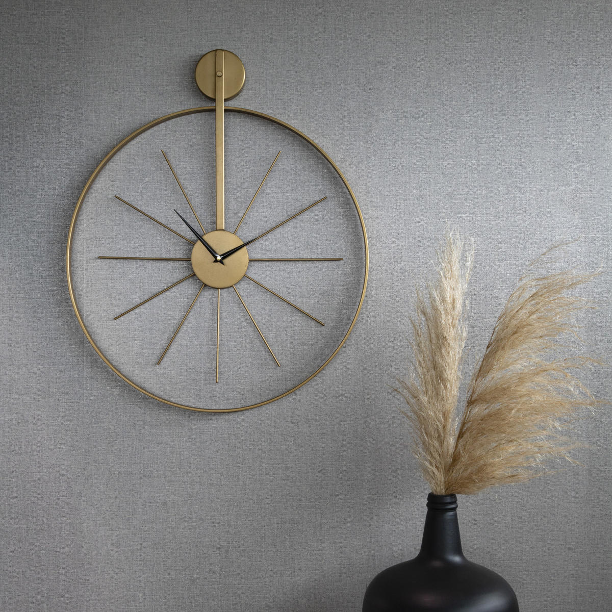UHR - Luxuriöse runde Hängeuhr in Gold - Goldfarben, Metall (65/55/5cm) - Art for the Home