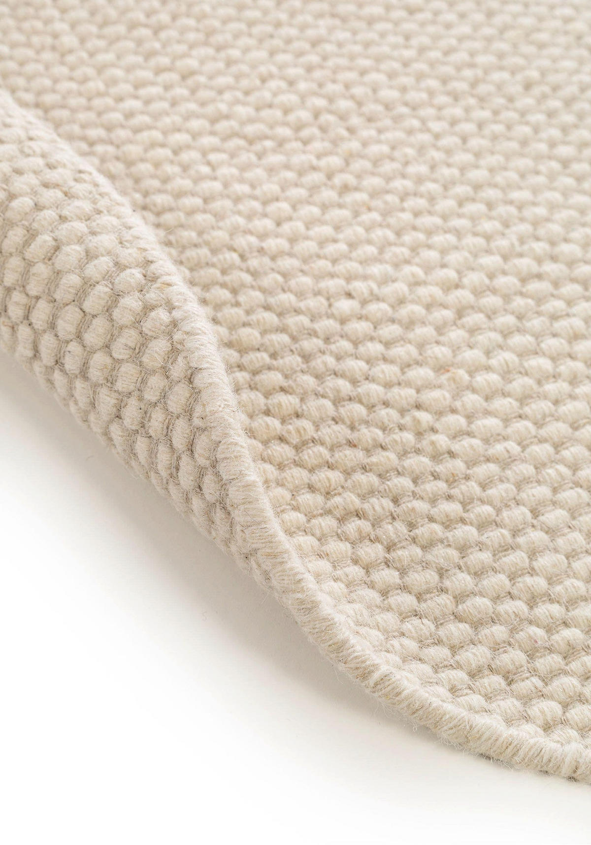 WOLLTEPPICH Rocco Weiß ø 150 cm rund - Weiß, Textil (150/150cm) - benuta Pure
