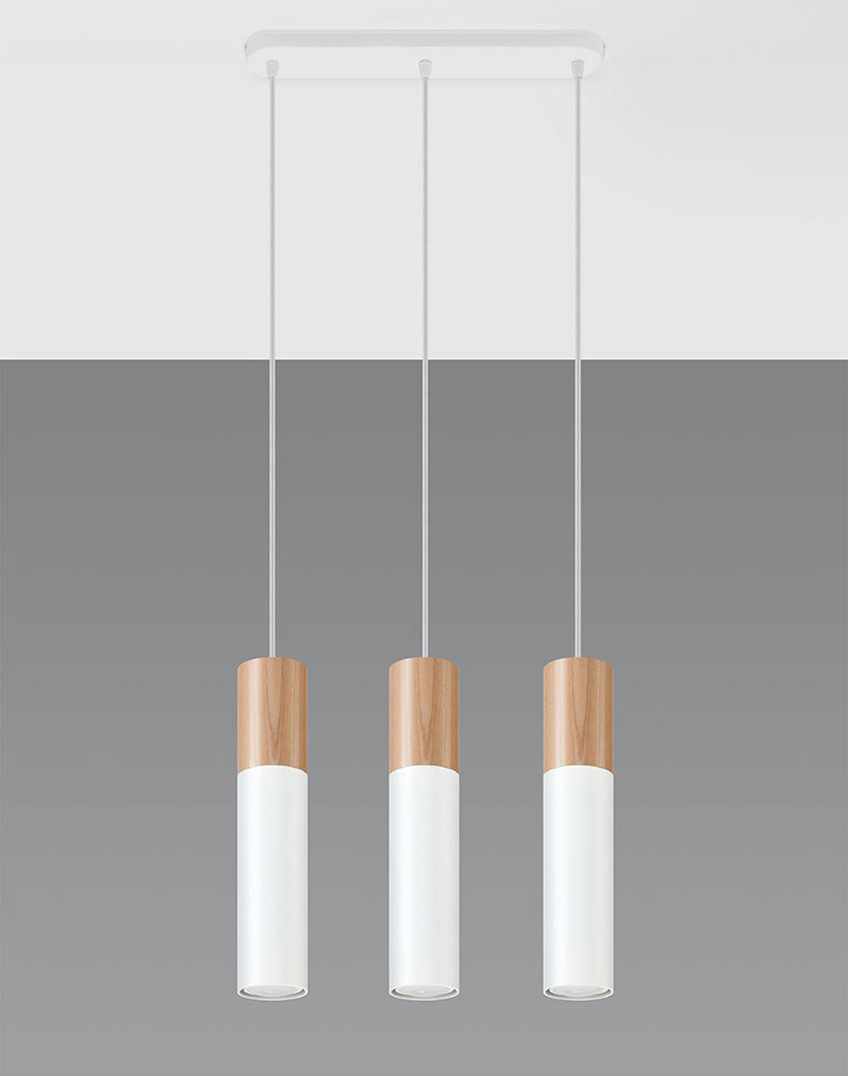 HÄNGELEUCHTE Holz Stahl Weiß - Weiß, Holz (45/40/100cm)