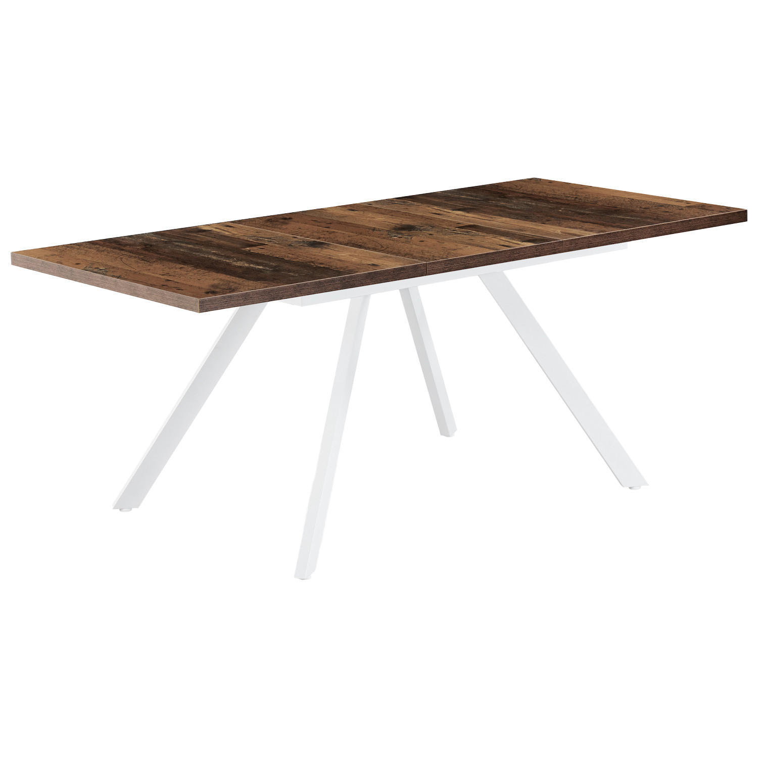 ESSTISCH SVEN 120-160/80/76 cm Texas-Eiche - Weiß/Braun, Holzwerkstoff/Metall (80/120/76cm) - B&D Home