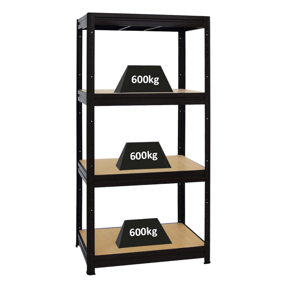 SCHWERLASTREGAL Dino 180x90x60 cm Fachlast 600 kg Schwarz - Schwarz, Metall (90/180/60cm) - PROREGAL
