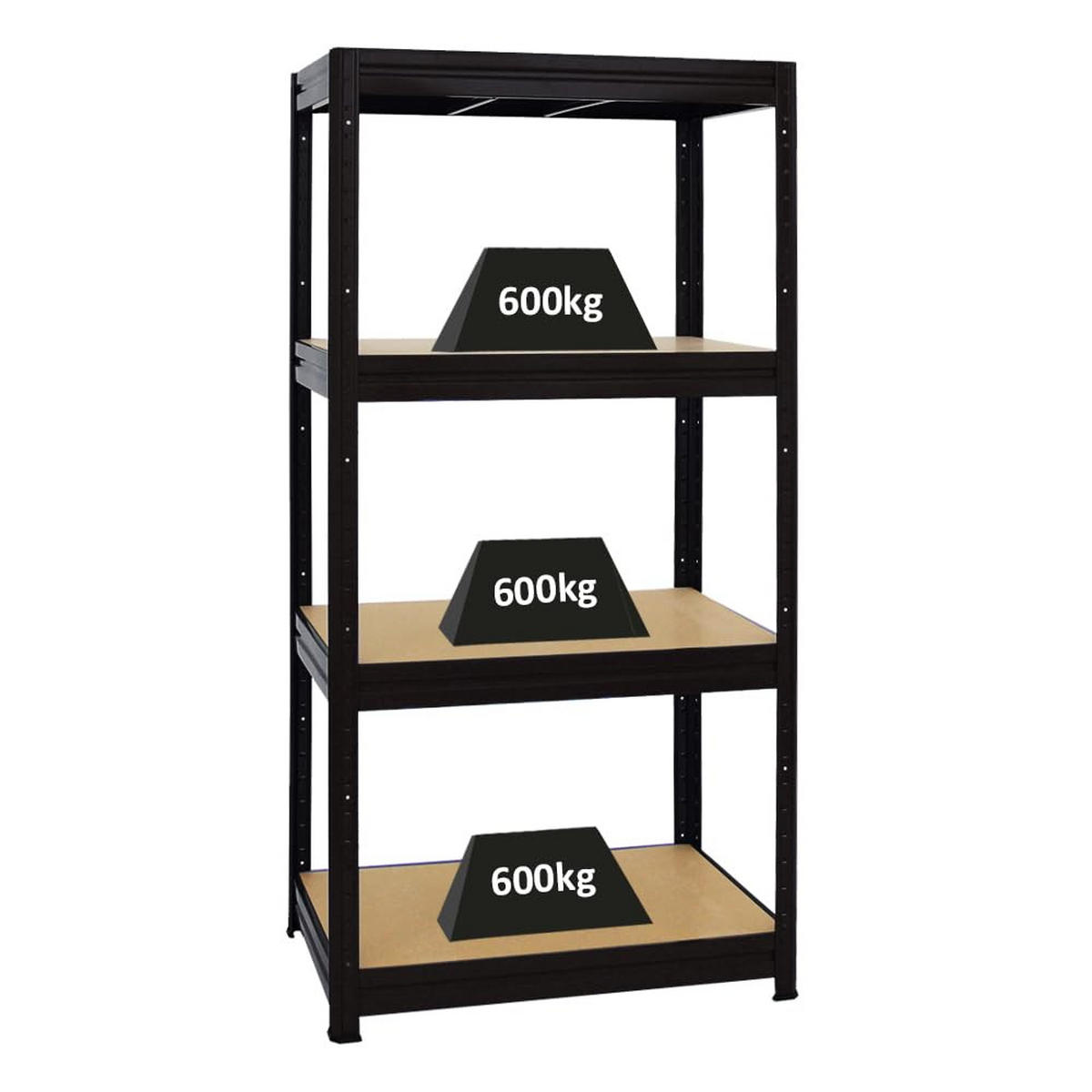 SCHWERLASTREGAL Dino 180x90x60 cm Fachlast 600 kg Schwarz - Schwarz, Metall (90/180/60cm) - PROREGAL