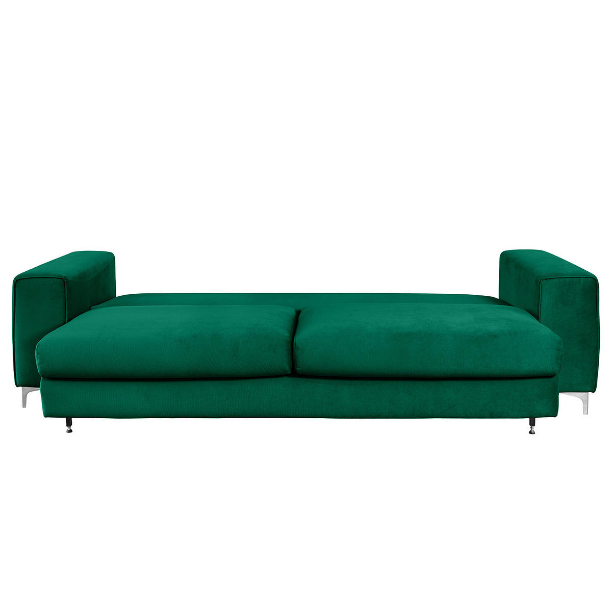 SCHLAFSOFA - Samt - Silberfarben/Olivgrün, Textil/Metall (265/91/105cm) - home24