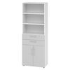 KOMBISCHRANK - mit Schubladen 42/80/215,6 cm in Weiß/Grau - Weiß/Grau, Holzwerkstoff (80/215.6/42cm) - bümö