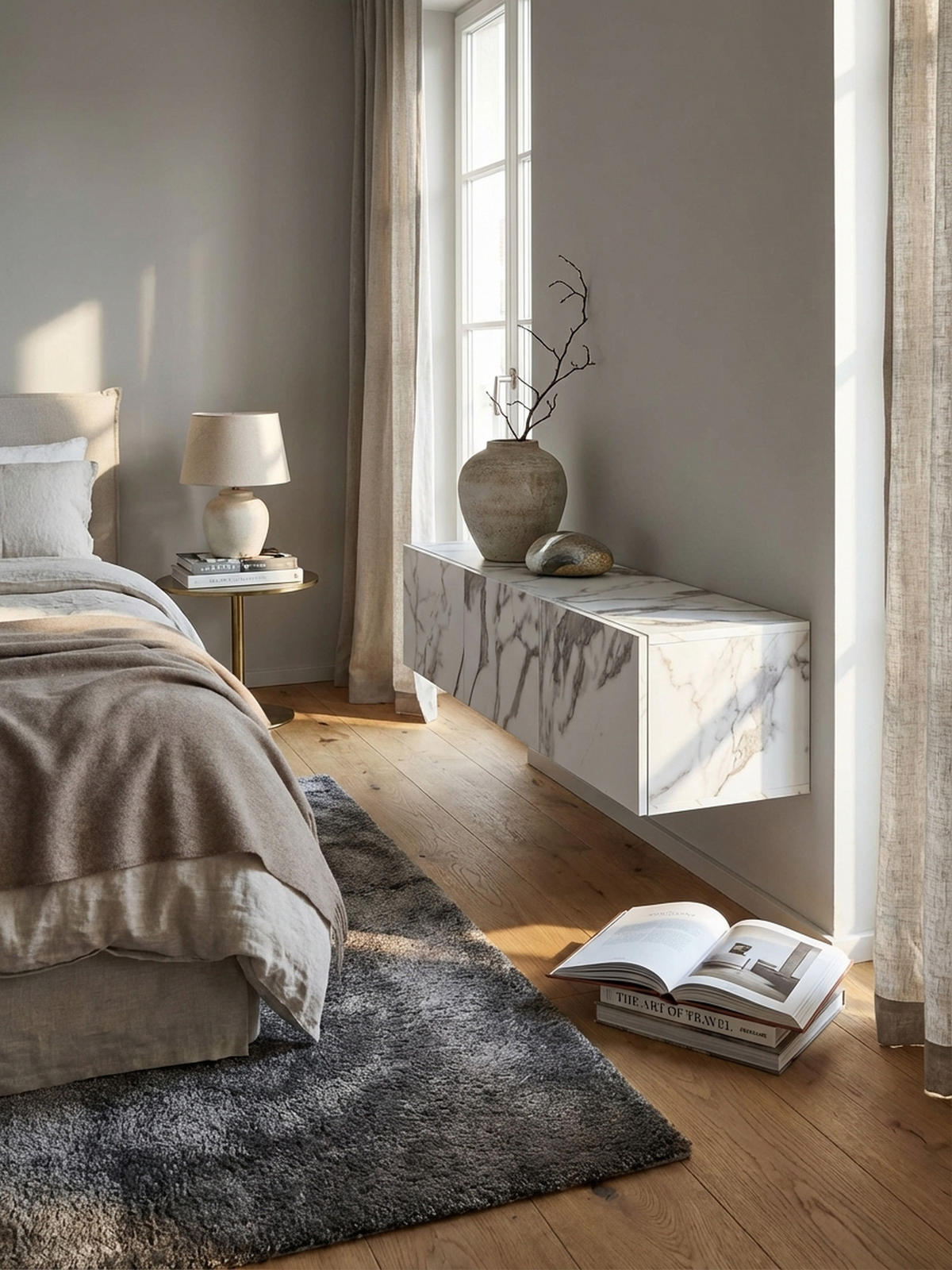 TV-LOWBOARD hängend groß, Marmor-Optik, Klapptüren, modern, Weiß 160x30x30 cm - Weiß, Metall (160/30/30cm) - KADIMA DESIGN