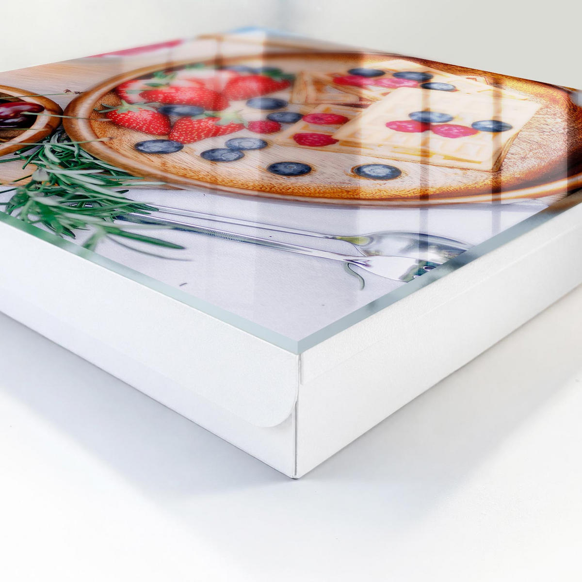 SCHLÜSSELBOX Weiß 30x30 cm – Türöffnung nach rechts - Obstfrühstück - Braun, Metall (30/30/5cm) - TULUP