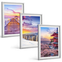 BILDER SET 3er Set - 40x60 cm Silberner Rahmen - Romantische Himmelslandschaften - Silberfarben, Kunststoff (40/60cm) - TULUP