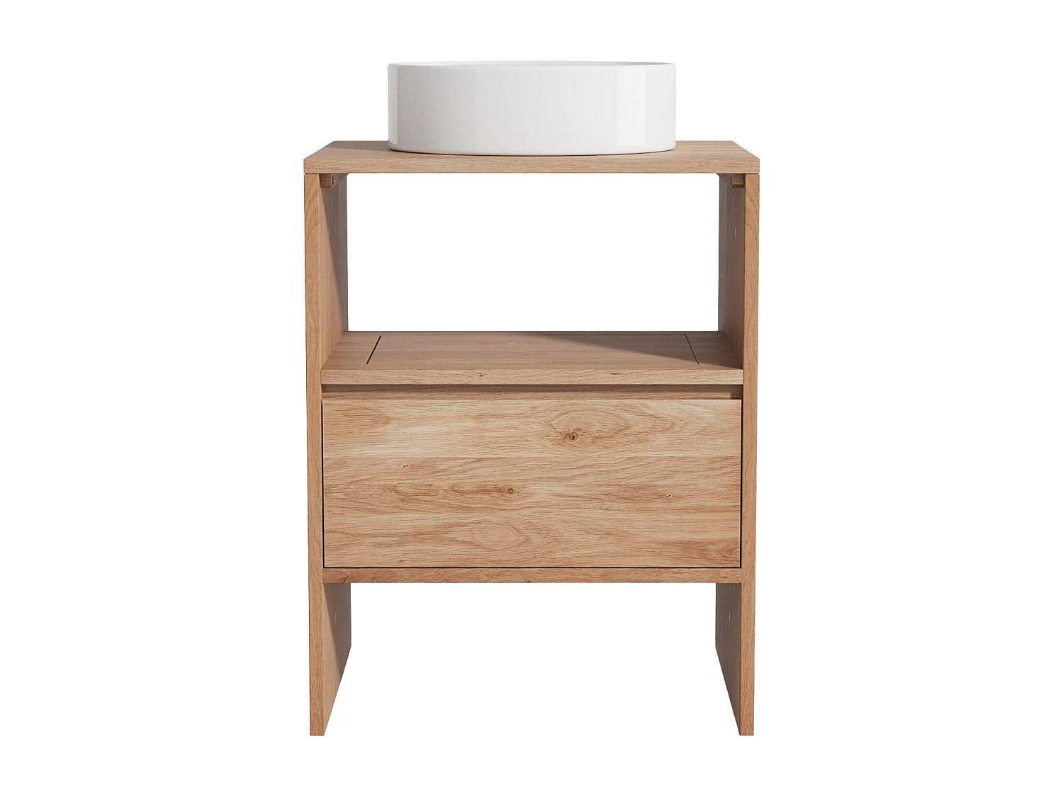 EINZELWASCHTISCH - 60 cm x 50 cm - Holz, Platte - Naturfarben Hell - CAVIZO - Naturfarben, Holz (60/78/50cm) - Vente-Unique